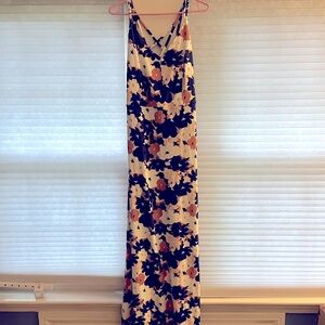 Market & Spruce Floral Maxi Dress - Blue and Orange